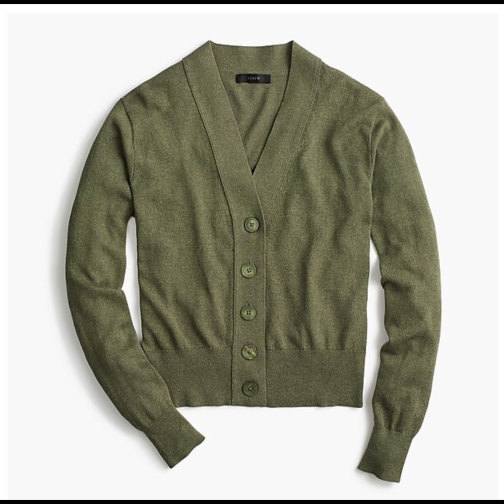 Cropped lightweight cardigan sweater